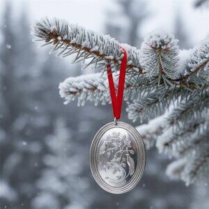 1972 Towle Sterling Silver Ornament Two Turtledoves Cross Couples 1st Christmas